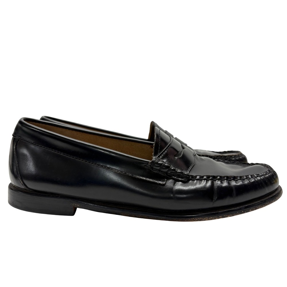 G.H. Bass Weejuns Loafers Mens 9.5 M Black Leather Penny Slip On Classic Preppy